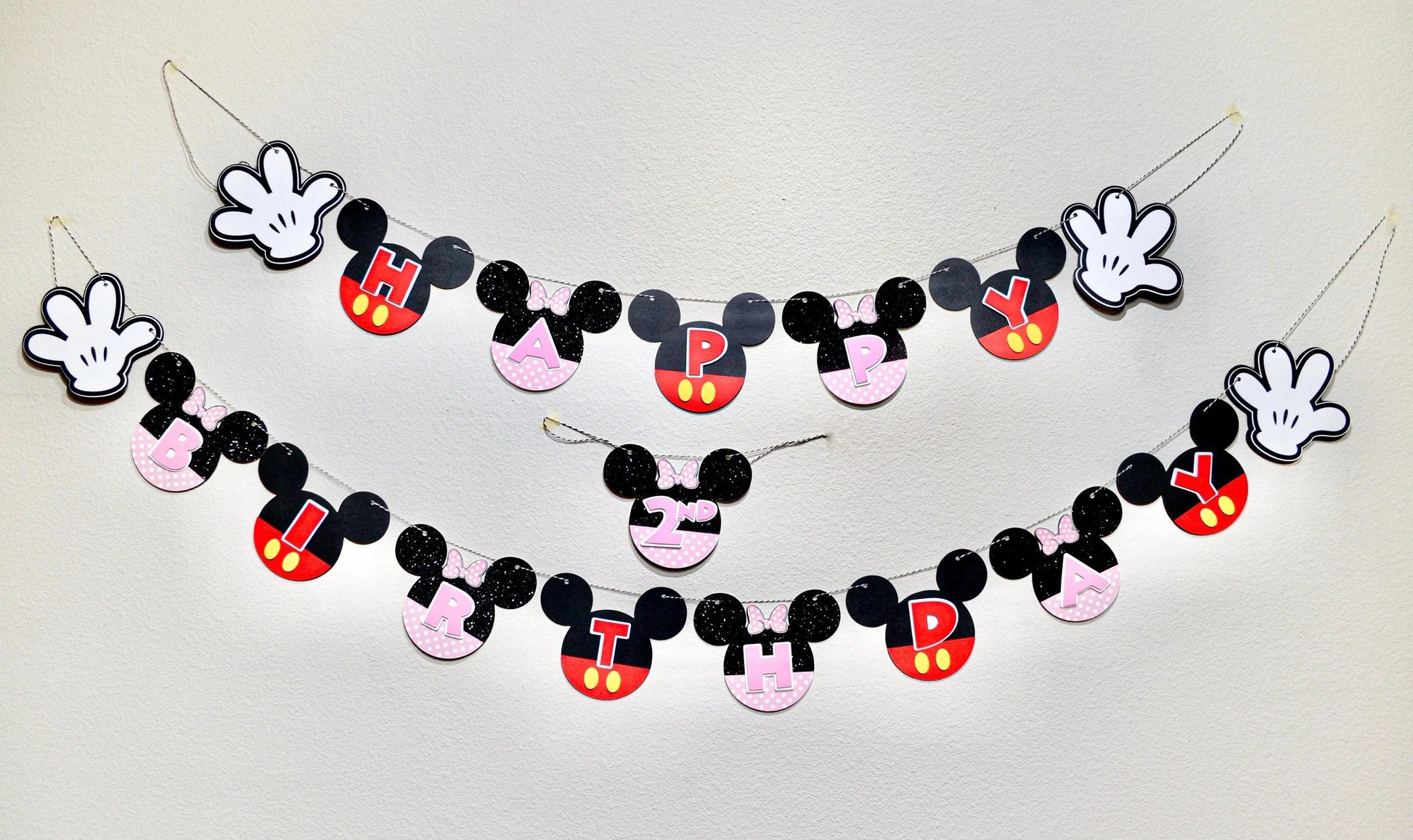 Mickey and Minnie Birthday Banner, Mickey and Minnie Party Decorations, Custom Mickey Banner, Mickey and Minnie Happy Birthday Banner Mi tienda
