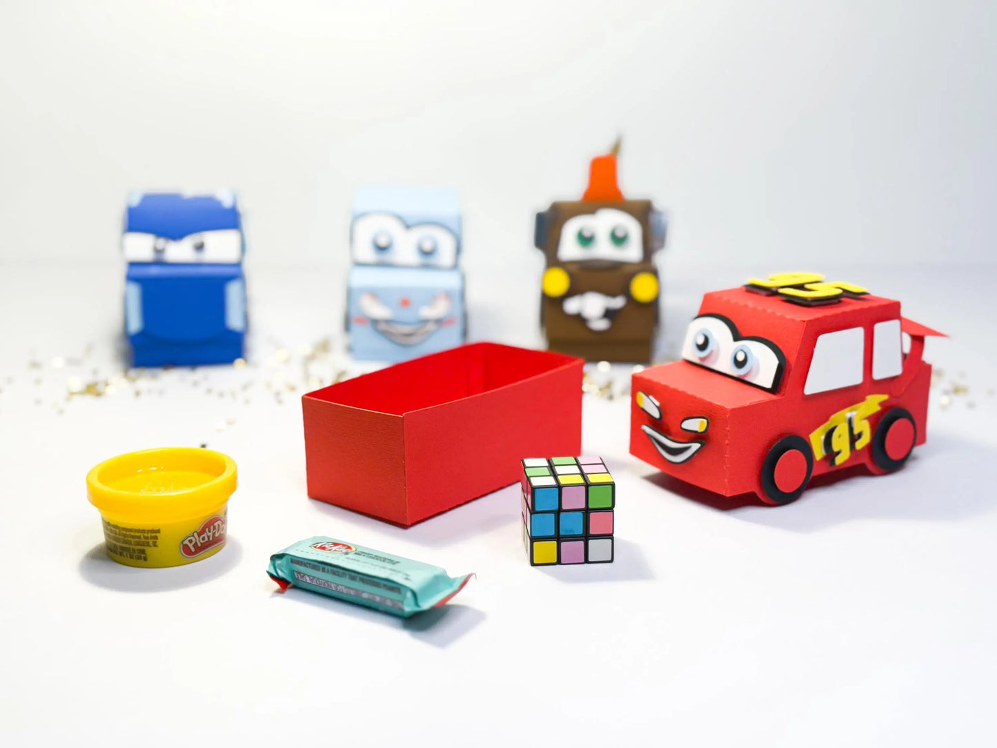 Cars Party Favors - Candy Boxes & Treat Holders | Personalized Kids Party Supplies | Cars-Themed Birthday Favors - Set of 4 Mi tienda