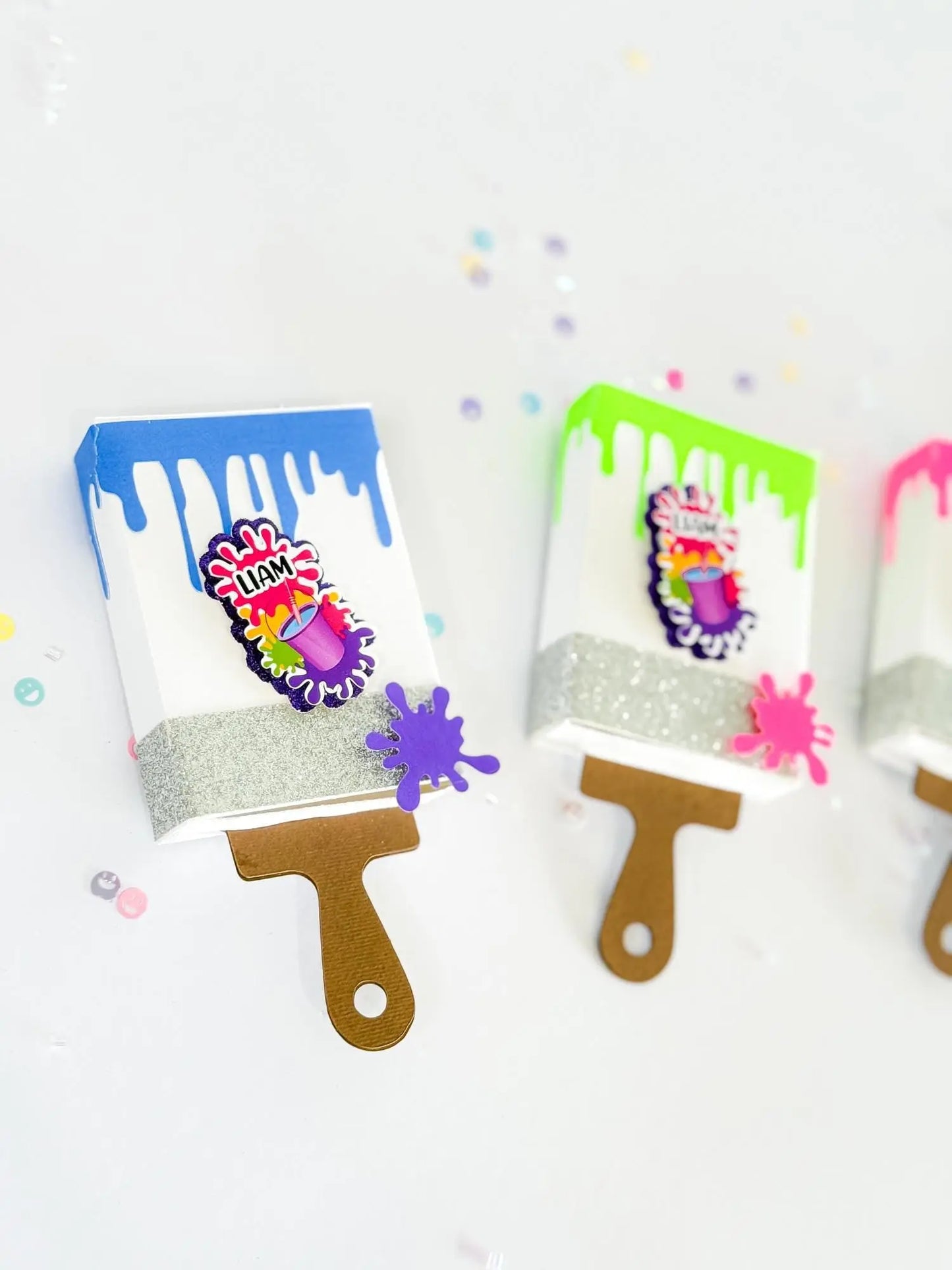 Paintbrush Party Favor Box | Art Theme Candy Holder for Kids Birthday | Artist Party Goodie Box - Set of 6 Mi tienda