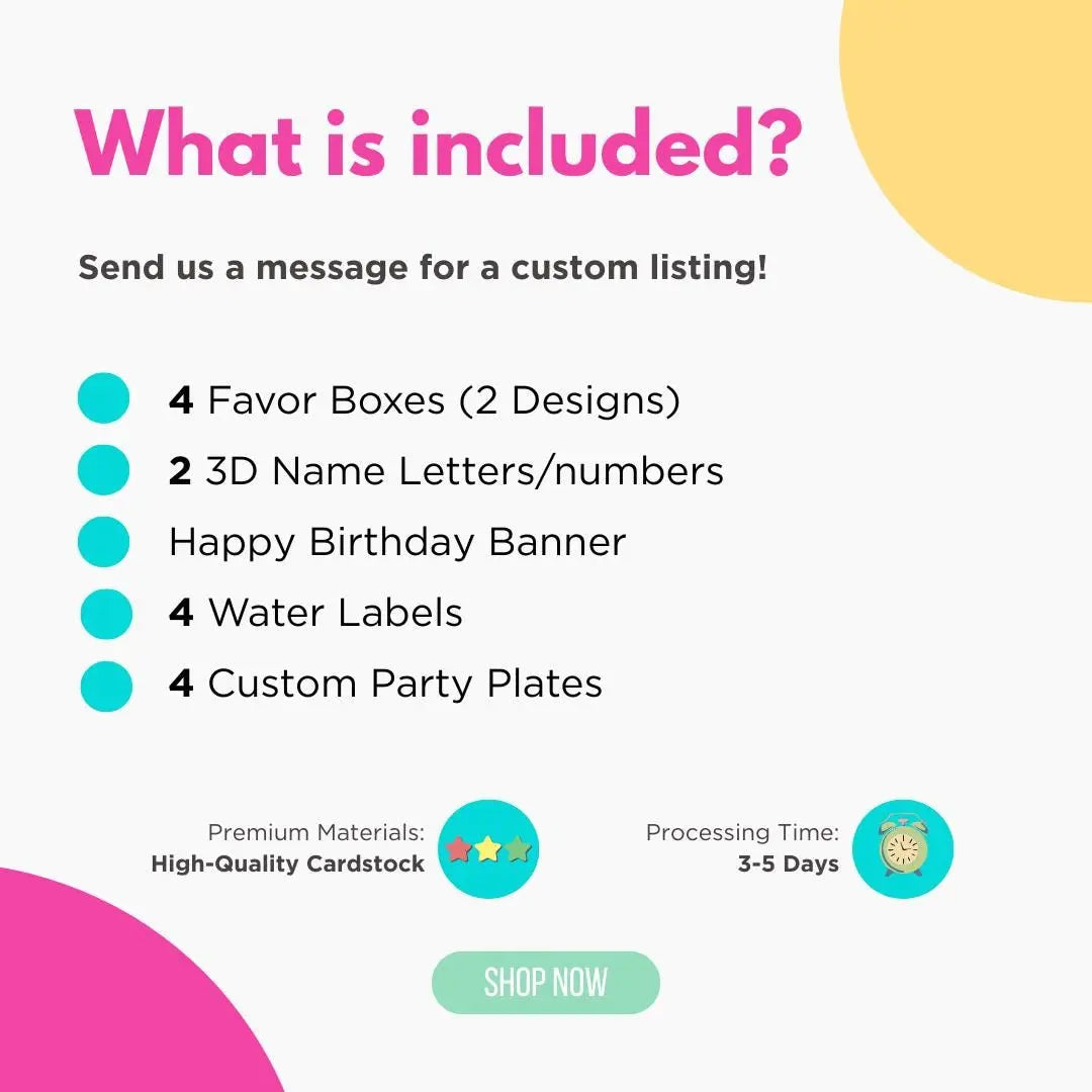 Basketball Birthday Party Decorations – Custom Favor Boxes, 3D Letters, Banner, Plates & Water Labels Mi tienda