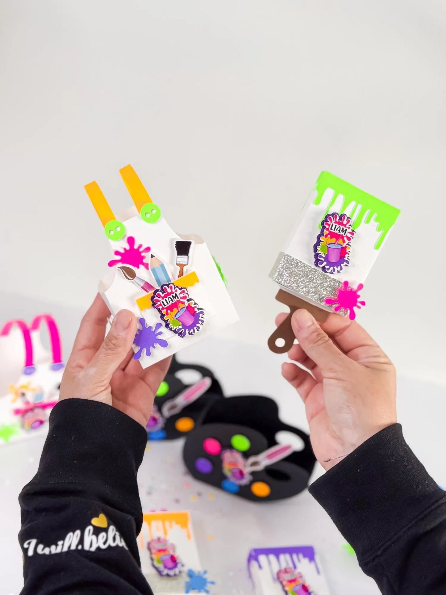 Personalized Paint-Themed Party Favor Boxes – Fun Art Candy Holders for Kids’ Birthday Celebrations – 4 Pcs Mi tienda