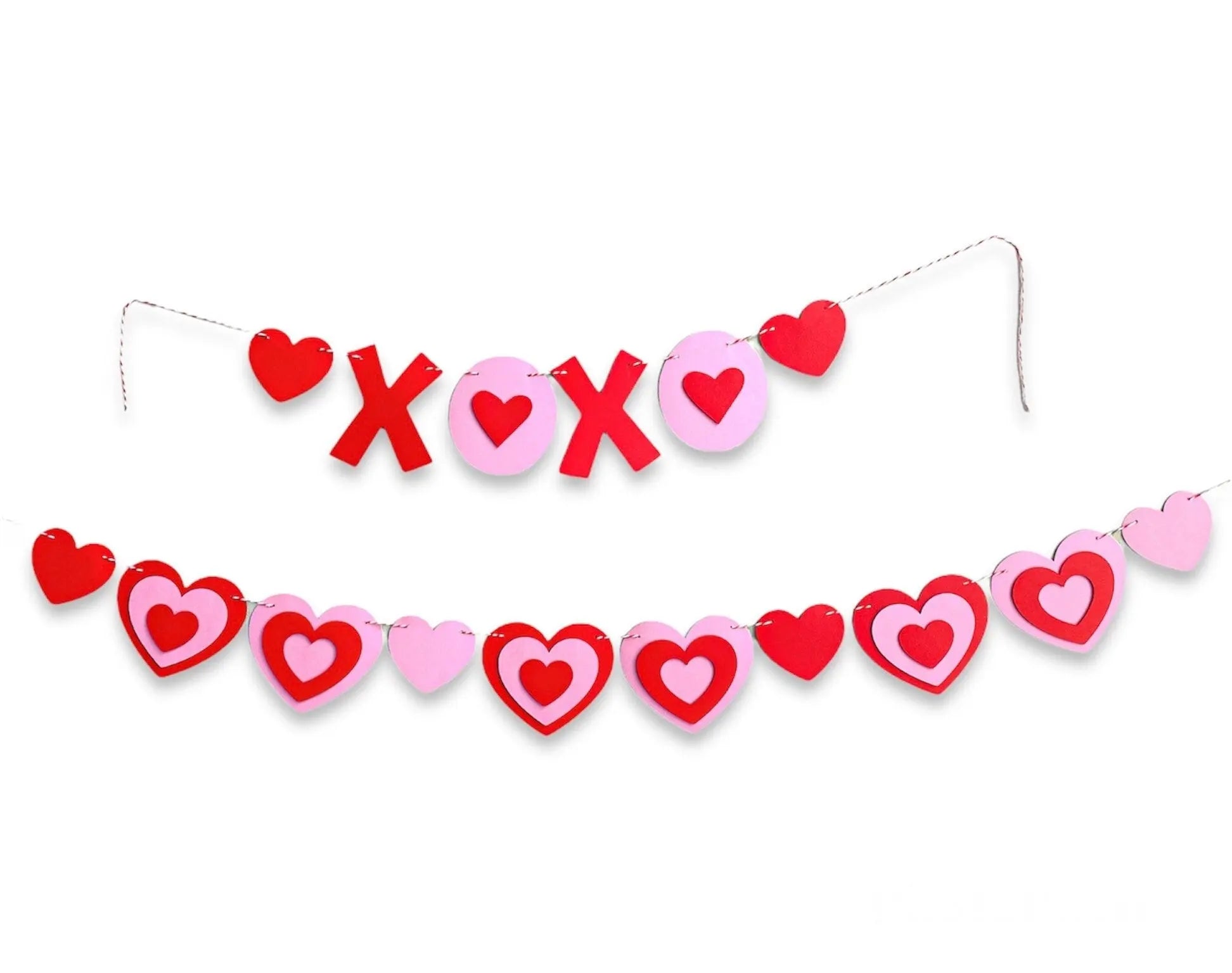 Valentines Hearts Banner – Red & Pink XOXO Garland for Valentine’s Day Party Decorations Mi tienda