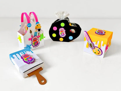 Personalized Paint-Themed Party Favor Boxes – Fun Art Candy Holders for Kids’ Birthday Celebrations – 4 Pcs Mi tienda