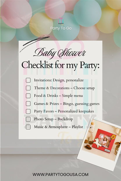 Baby Shower Planning Checklist Printable — Elegant Balloon Design (Free Download)