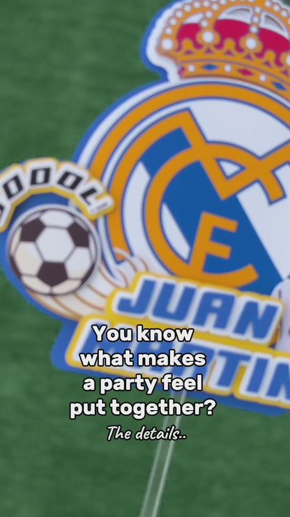 Personalized Soccer Cake Topper – Custom Name & Number