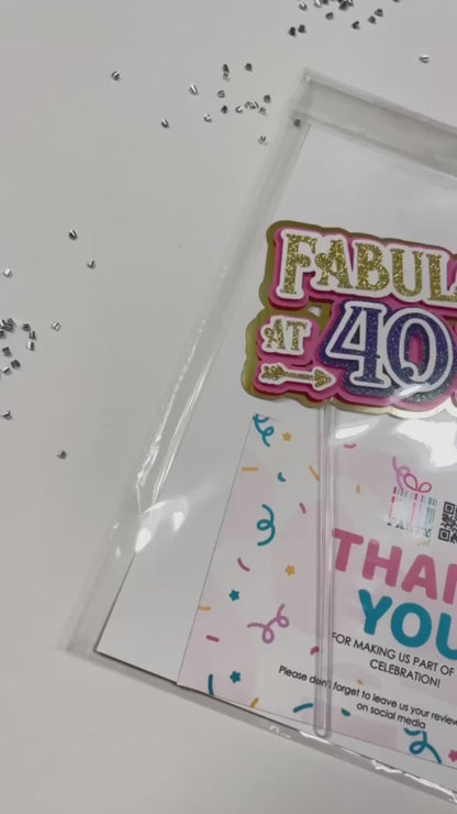 Personalized Birthday Cake Topper – Custom Glitter Topper for Milestone Celebrations