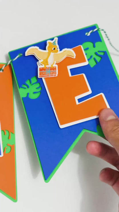 Dinosaur First Birthday Banner | One-A-Saurus High Chair Decor