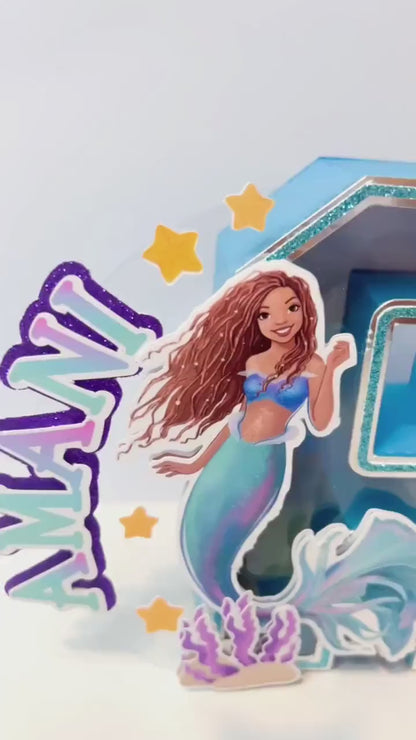 Mermaid 3D Letters – Personalized Ariel Birthday or Baby Shower Decorations